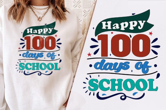 100 Days of School Bliss Groovy T-Shirt Graphics