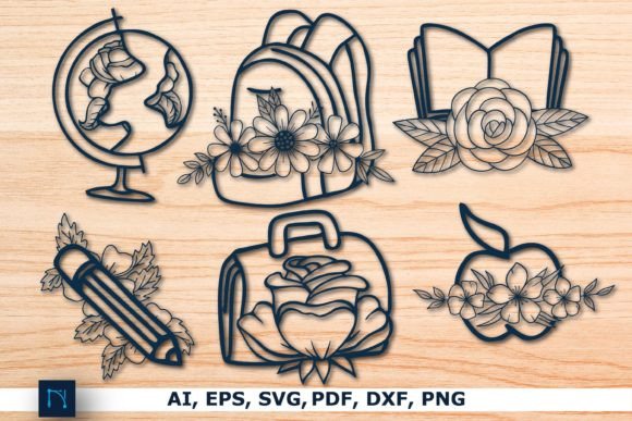 Back to School Craft SVG Bundle for Laser Cutting & Signs