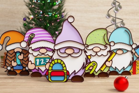 Back to School Gnome Papercut SVG BUNDLE