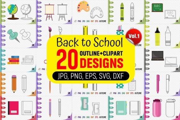 Back to School Outline Bundle Vol.1: Design Bundles for Real Projects