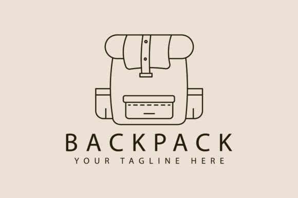 Backpack Adventure Logo Line Art Design: Graphics & Logos