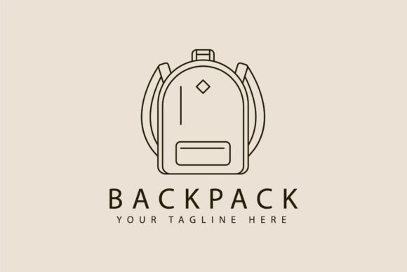 Backpack School Logo Line Art Design