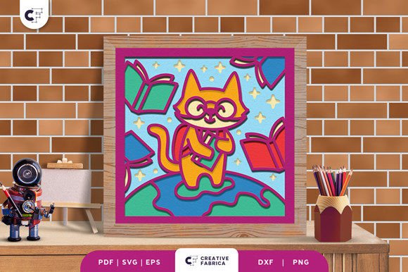 Cat Back to School 3D SVG for Local Business Branding