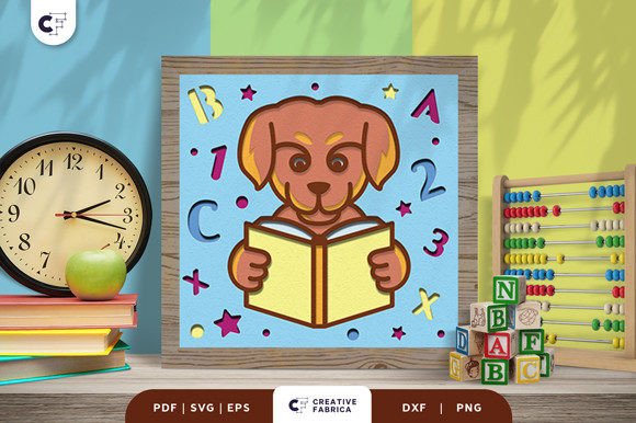 Dog Back to School 3D SVG for School Projects