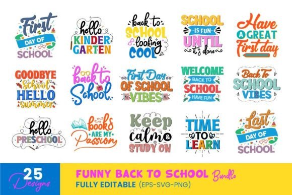 Funny Back to School Quotes Bundles
