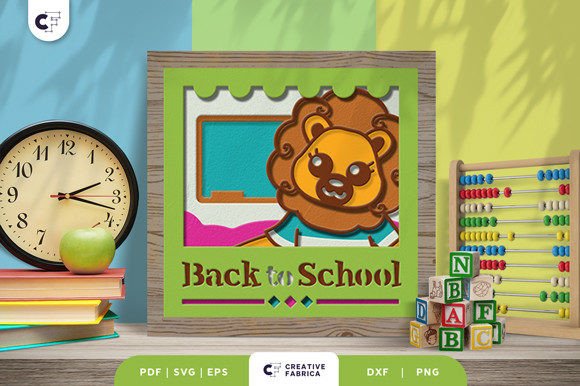 Lion Back to School 3D SVG for School Projects