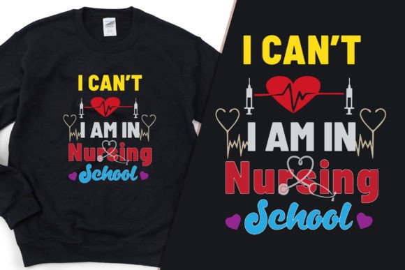 Nursing School Typography T-Shirt Design Graphics