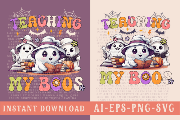 Teaching My Boos Retro Ghost Teacher Graphics